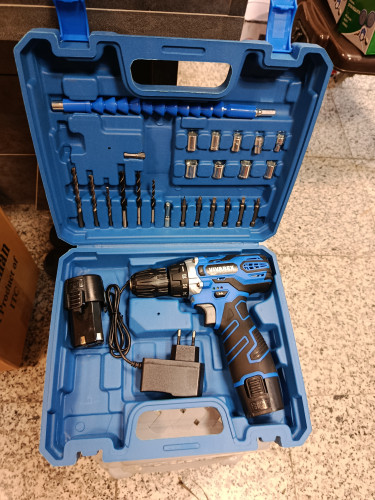 دریل شارژی ۱۲ ولت ویوارکس مدل VR12V_2A دو باطری با کیف BMC