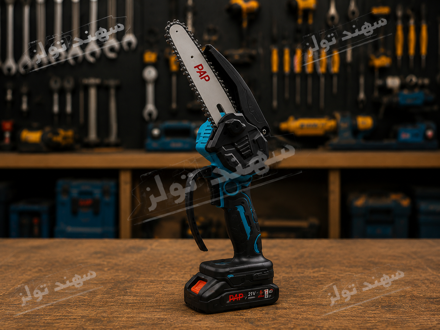 اره شارژی زنجیری PAP مدل CCS-2140 باطری 21 ولت